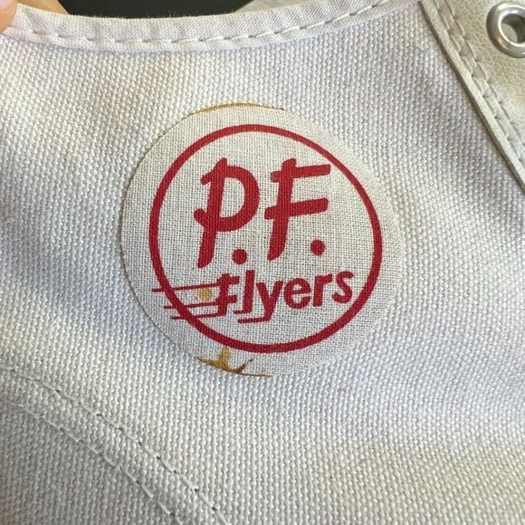 PF Flyers White Canvas Leather Mid Top Lace-Up Sneaker Shoes Unisex US-M7.5 W9 - Picture 9 of 11